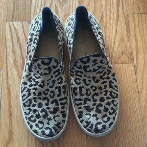 Rothy’s sz 8 cheetah sneakers good pre owned condition